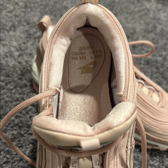 Womens Nike Air Max 97 SE Particle Beige Metallic Pink Bronze Size 8 • EUC - Picture 9 of 10